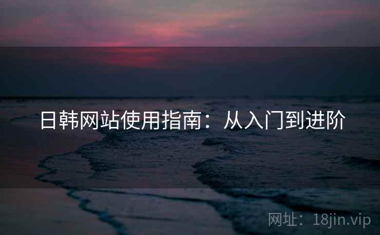 日韩网站使用指南：从入门到进阶  第1张